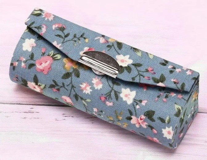 Floral Lipstick Case with Mirror (Vintage Brocade Mini Cosmetic Storage)