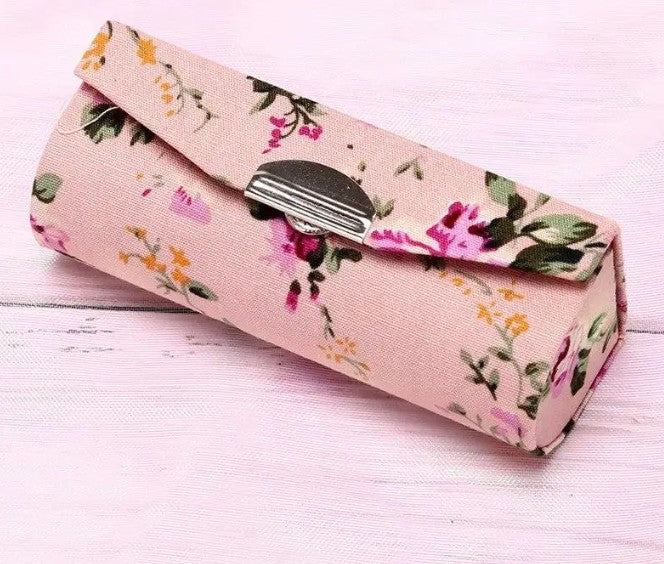 Floral Lipstick Case with Mirror (Vintage Brocade Mini Cosmetic Storage)
