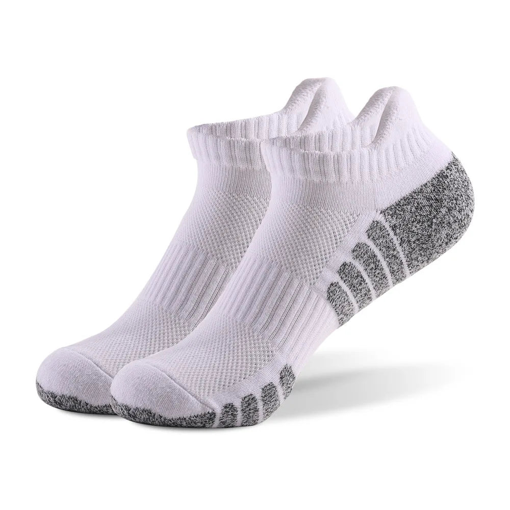 3-Pairs Thickened Non-Slip Breathable Running Socks – Mesh Low Cut Sports Socks for Men & Women