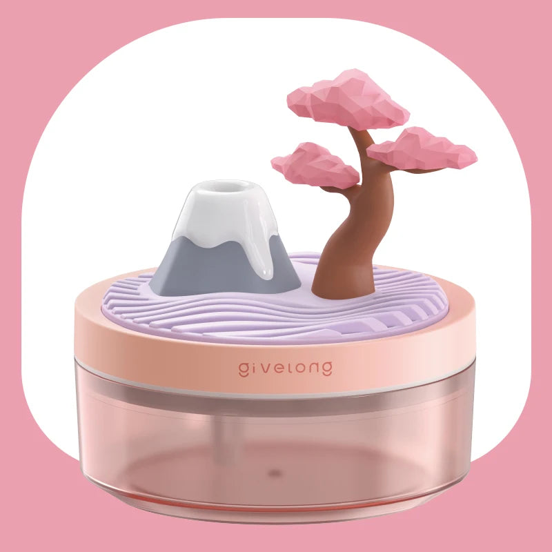 Landscape USB Mini Air Humidifier with LED Ambient Light – Silent Cool Mist Aromatherapy Diffuser for Bedroom & Office