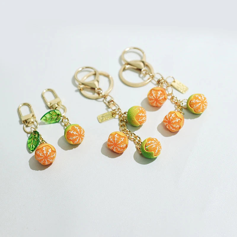 Cute Orange Fruit Keychain – Cartoon Citrus Bag Pendant Accessory