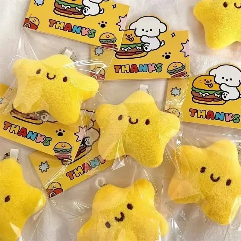 Cute Star Plush Keychain – Squeaky Yellow Mini Star Pendant