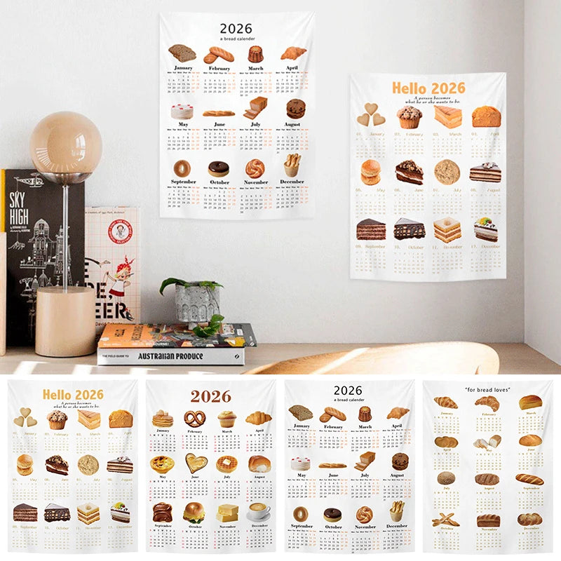 2026 Calender Wall Hanging Cloth Background Photo Props Calendar Tapestry