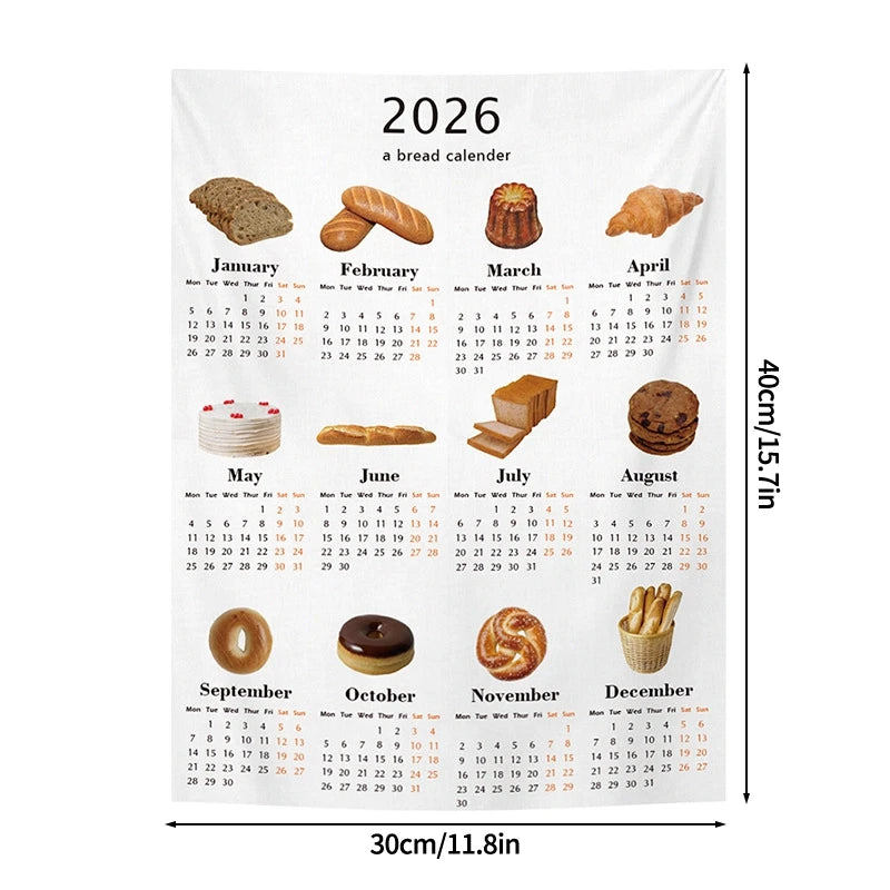 2026 Calender Wall Hanging Cloth Background Photo Props Calendar Tapestry