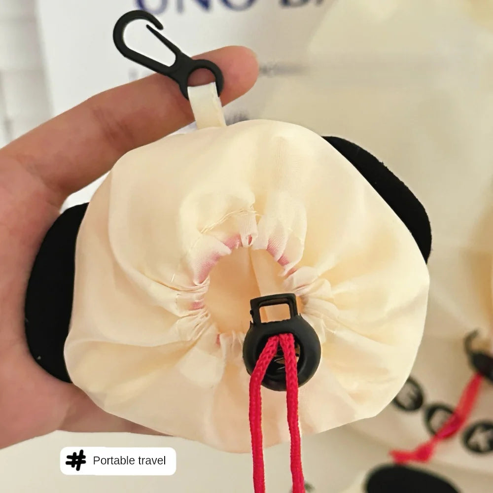 Cartoon Dog Foldable Shopping Bag – Eco-Friendly Large Capacity Reusable Tote