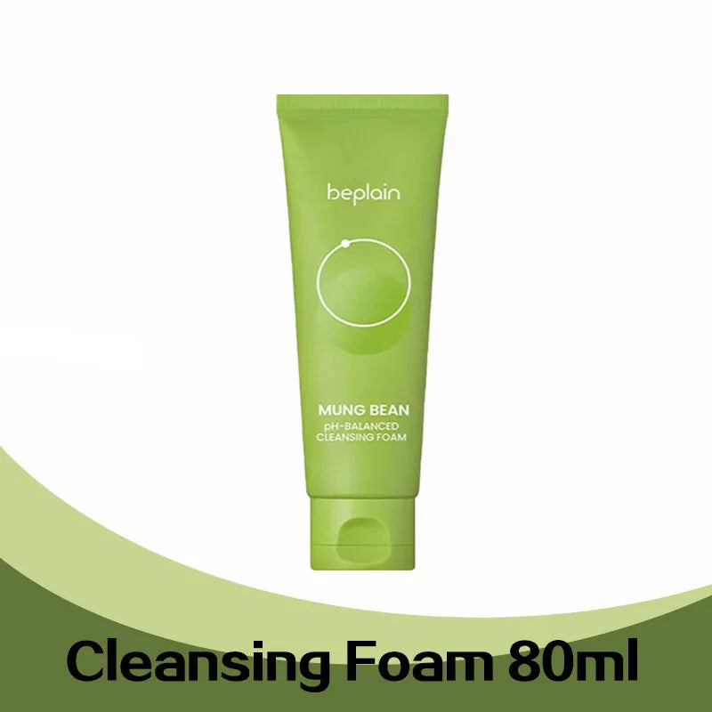Korean Mung Bean Skincare Set – pH-Balanced Cleansing Foam & Pore Care Kit