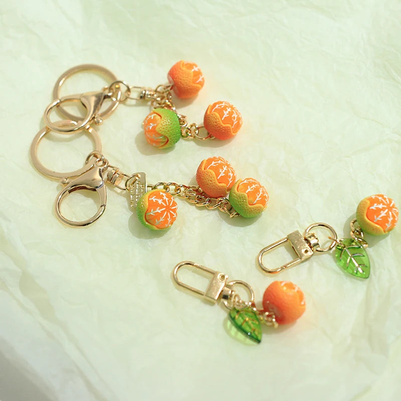 Cute Orange Fruit Keychain – Cartoon Citrus Bag Pendant Accessory