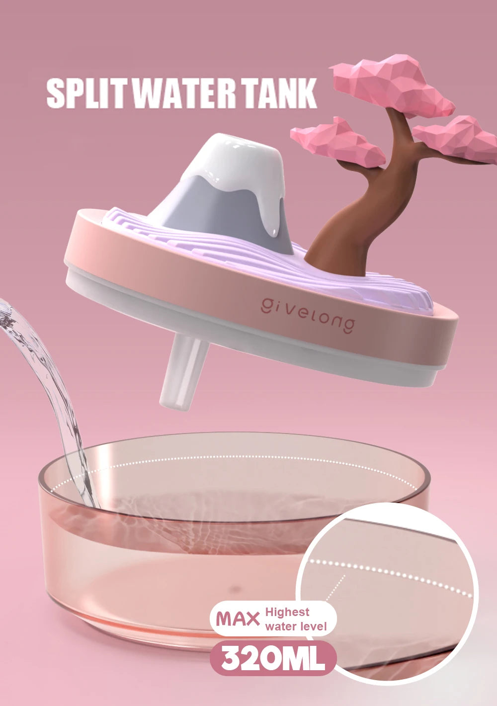 Landscape USB Mini Air Humidifier with LED Ambient Light – Silent Cool Mist Aromatherapy Diffuser for Bedroom & Office