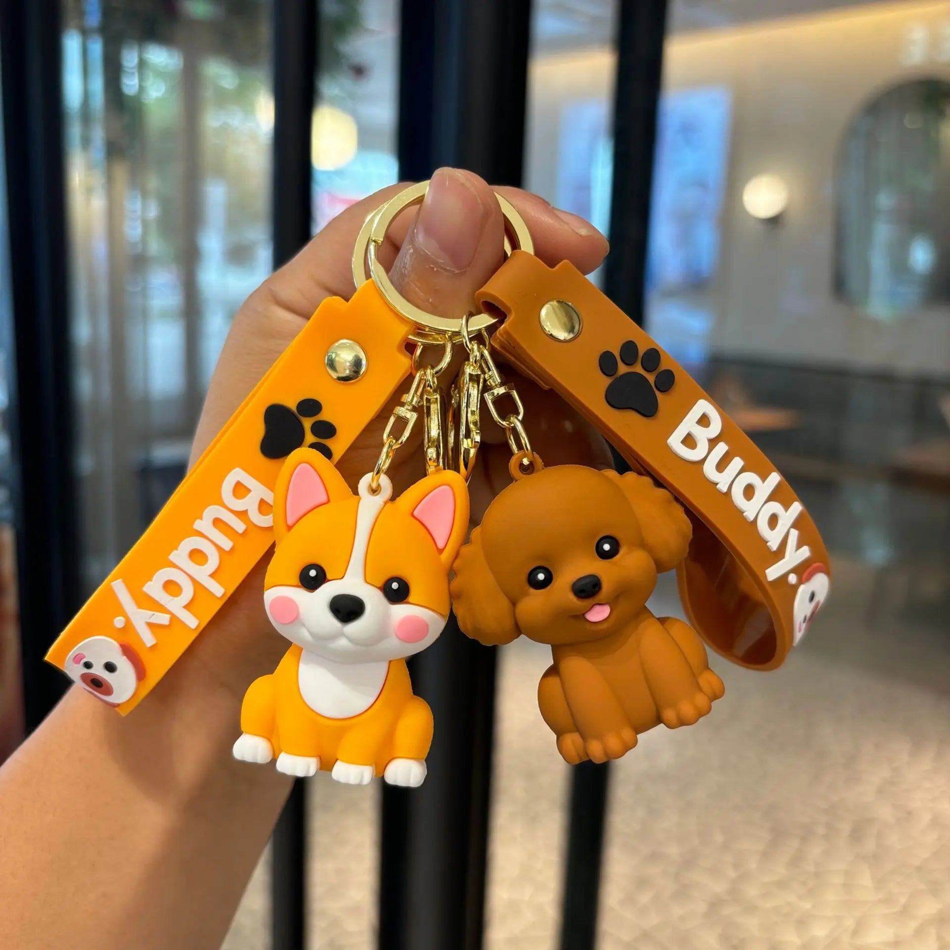 Cute Animal Dog Keychain – PVC Mini Puppy Bag Accessory