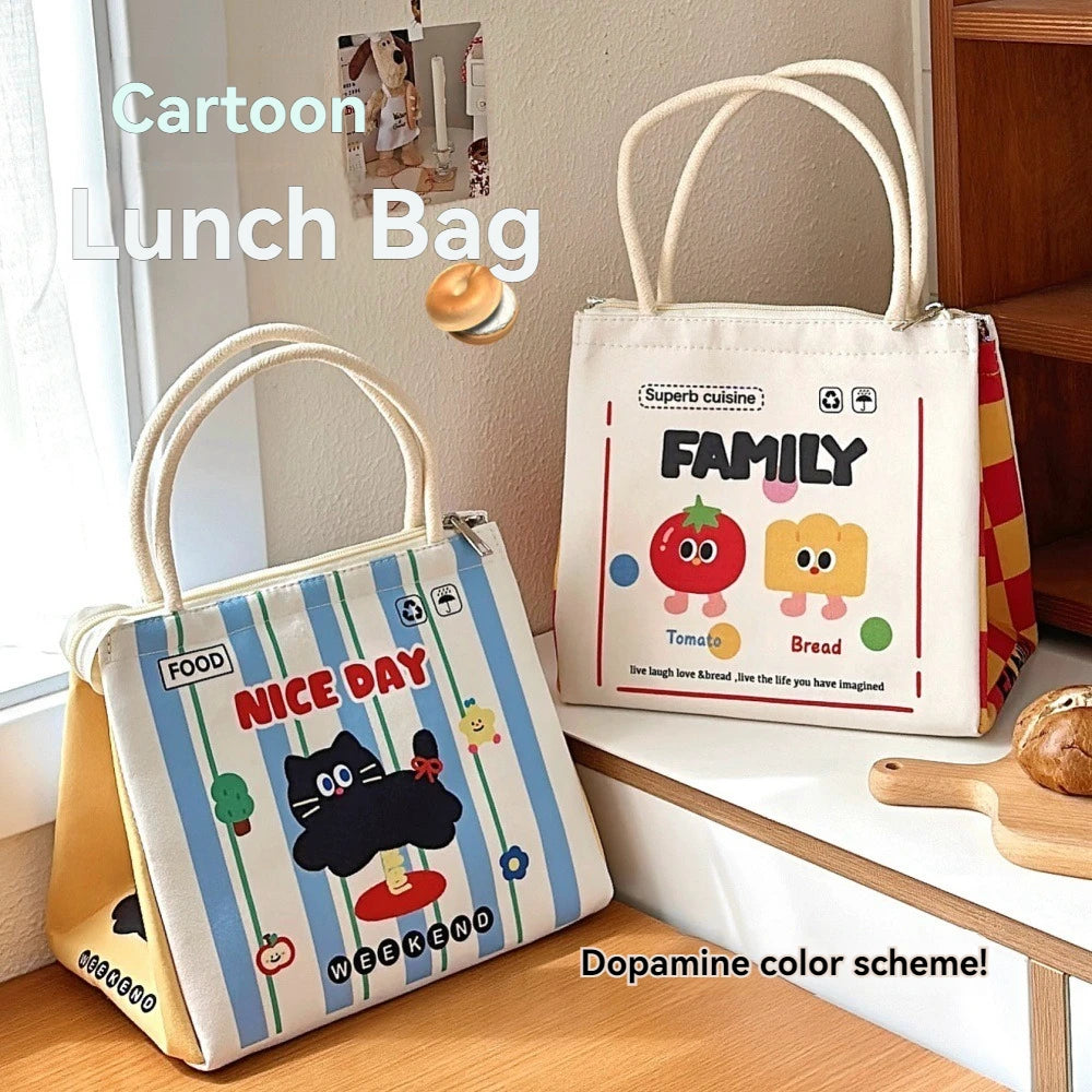 Cute Lunch Box Bag – Reusable Aluminum Foil Lunch Tote for School, Work & Picnic