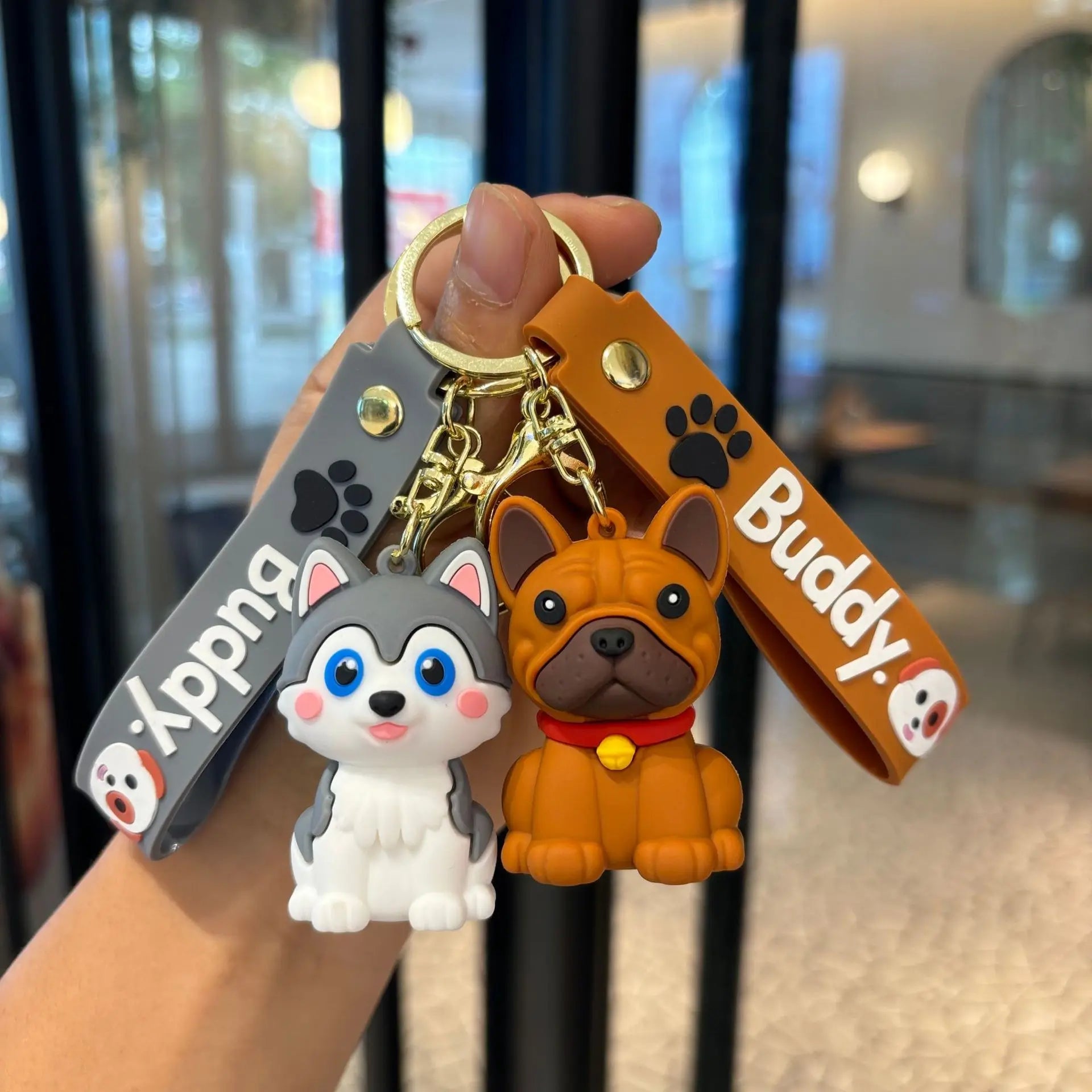Cute Animal Dog Keychain – PVC Mini Puppy Bag Accessory