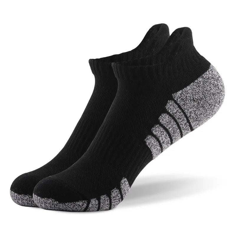 3-Pairs Thickened Non-Slip Breathable Running Socks – Mesh Low Cut Sports Socks for Men & Women