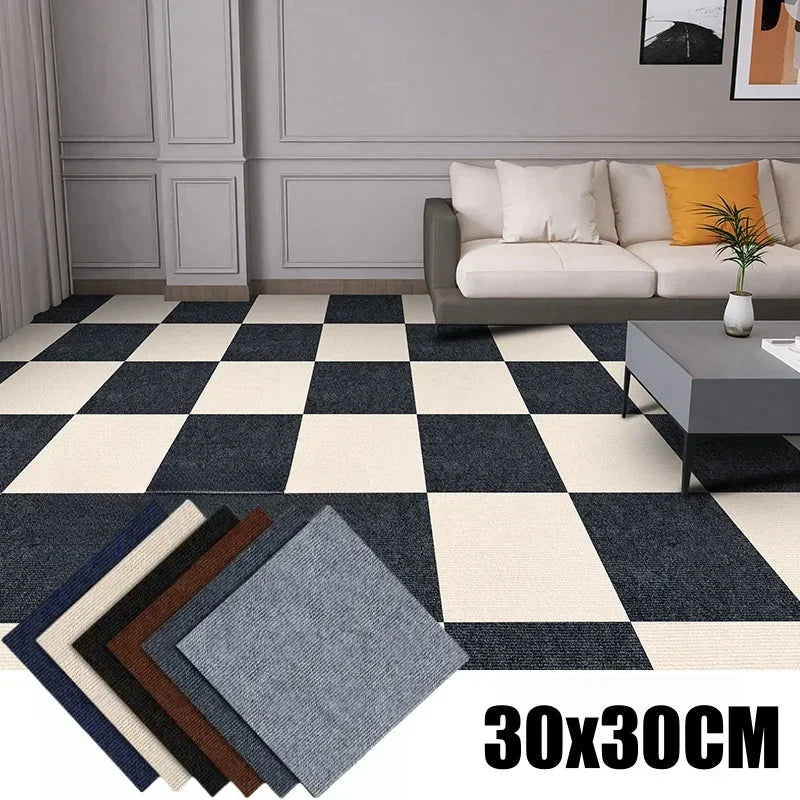 30x30cm Peel & Stick Carpet Tiles Non-Slip Self Adhesive Floor Mats (10–40 PCS)