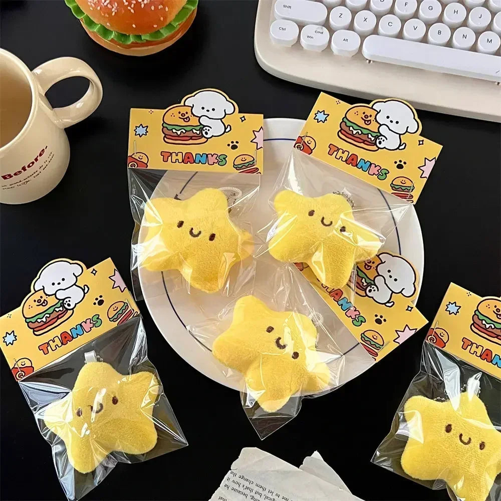 Cute Star Plush Keychain – Squeaky Yellow Mini Star Pendant