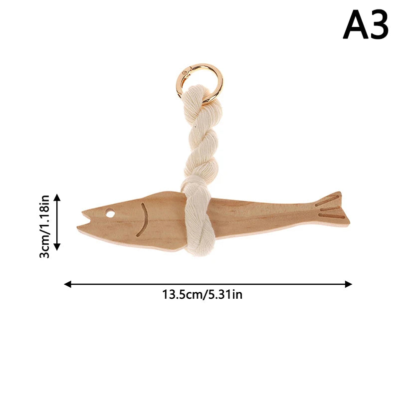 Handmade Wooden Fish Hanging Ornament – Natural Wall & Door Decoration for Home, Bedroom, Entryway & Car
