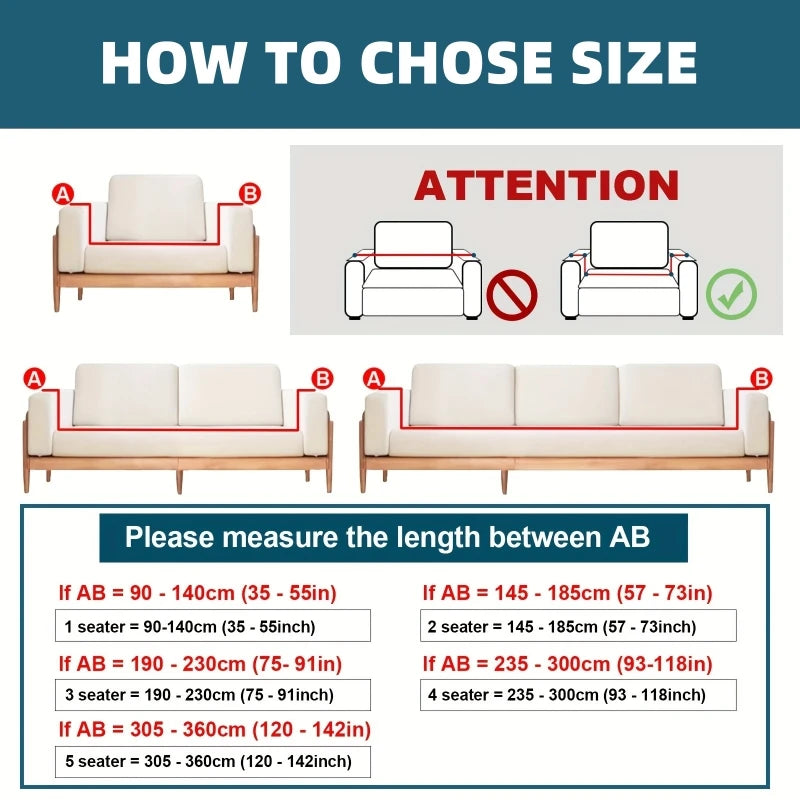 acquard Stretch Sofa Cover Protector (1–5 Seater & L-Shape) – Anti-Slip, Machine Washable