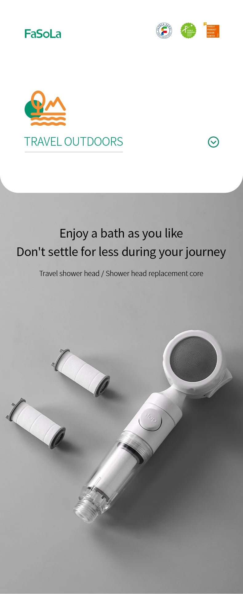 Portable Travel Filter Shower Head – Pressurized Water Purifying Handheld 🚿