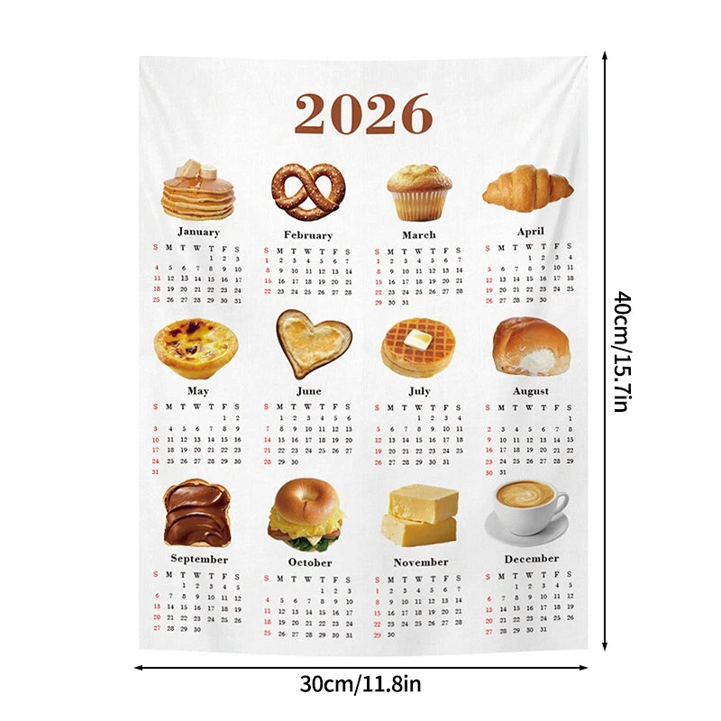 2026 Calender Wall Hanging Cloth Background Photo Props Calendar Tapestry