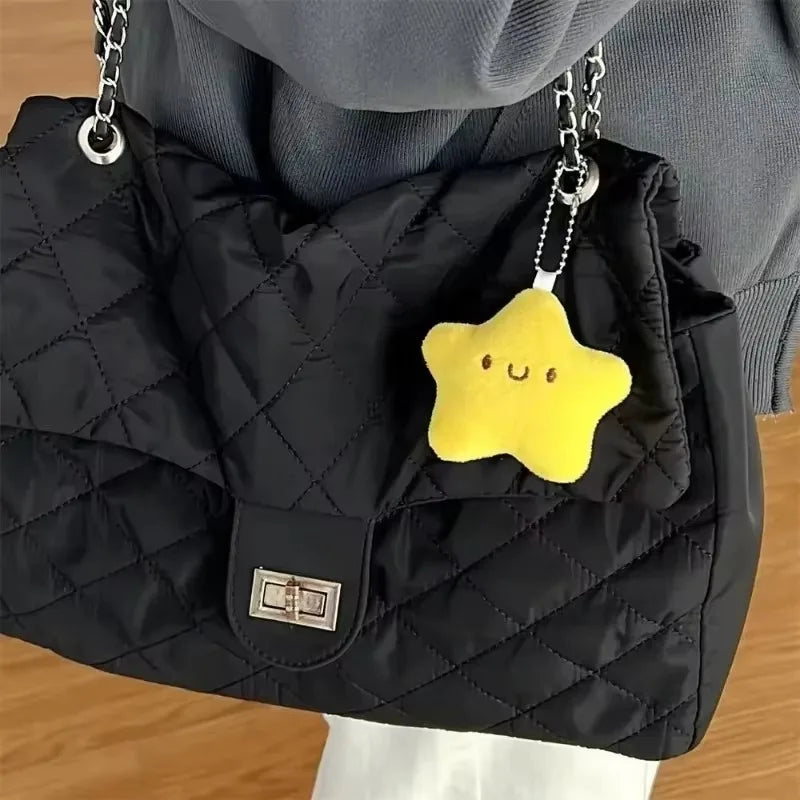 Cute Star Plush Keychain – Squeaky Yellow Mini Star Pendant